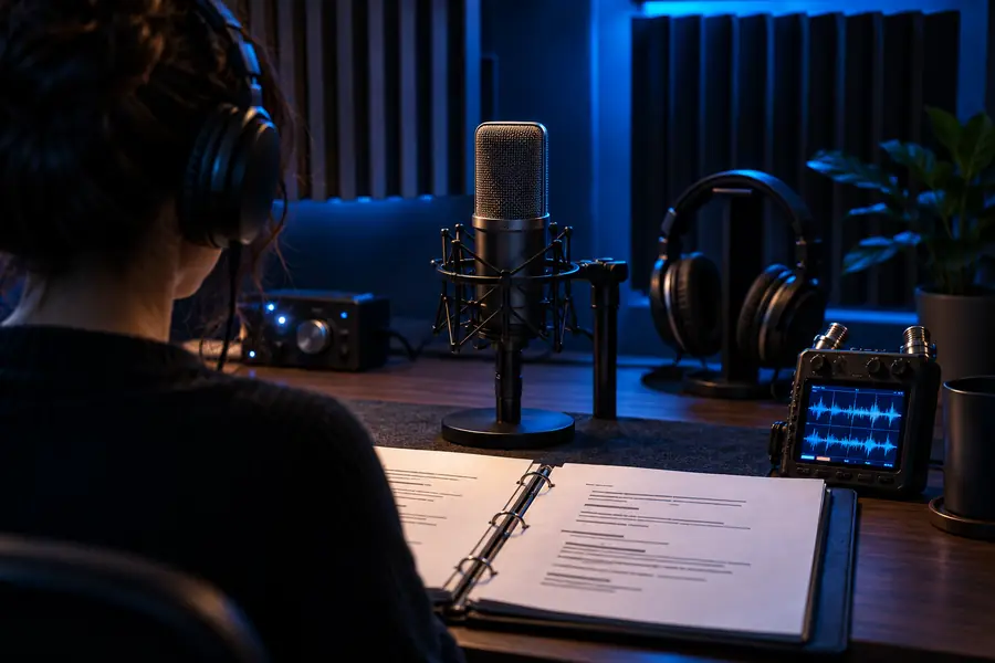 Skript und Referenzeinrichtung für ein Audiobeispiel