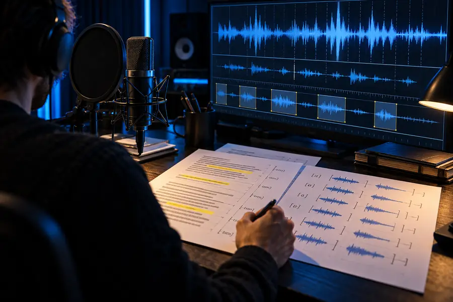Audio de referencia y transcripción preparados para la clonación de voz