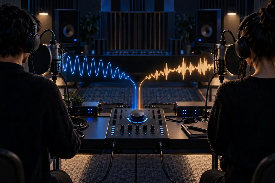 Comparison workspace showing two voice synthesis approaches